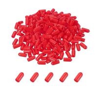 sourcing map 200pcs Pegboard Hooks Protector Rubber End Caps, Peg Board Hook Flexible Prongs End Tips Caps Rack Cover for Pegboard Dishwasher Hook, Red(15mm Long 5mm Inner Dia)