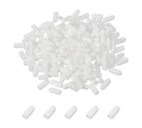 sourcing map 200pcs Pegboard Hooks Protector Rubber End Caps, Peg Board Hook Flexible Prongs End Tips Caps Rack Cover for Pegboard Dishwasher Hook, White(22mm Long 4mm Inner Dia)