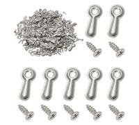 sourcing map 200pcs Picture Frame Backing Clips, 0.75" Photo Frame Turn Buttons Fasteners Hardware Corner Clip with 200pcs Screw for Hanging Pictures Craft Drawings, Silver