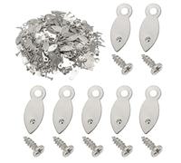 sourcing map 200pcs Picture Frame Backing Clips, 0.83" Photo Frame Turn Buttons Fasteners Hardware Corner Clip with 200pcs Screw for Hanging Pictures Craft Drawings, Melon-Seed Shaped Silver