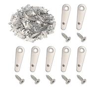 sourcing map 200pcs Picture Frame Backing Clips, 0.85" Photo Frame Turn Buttons Fasteners Hardware Corner Clip with 200pcs Screw for Hanging Pictures Craft Drawings, Sparkling Silver