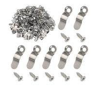 sourcing map 200pcs Picture Frame Backing Clips, 0.9" Photo Frame Buttons Fasteners Hardware Corner Clip with 200pcs Screw for Hanging Pictures Crafts Drawing, Bow Shaped Silver
