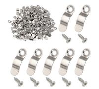 sourcing map 200pcs Picture Frame Backing Clips, 0.94" Photo Frame Turn Buttons Fastener Hardware Corner Clip with 200pcs Screws for Hanging Pictures Craft Drawings, Bow Shaped Silver