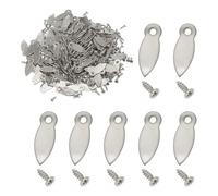 sourcing map 200pcs Picture Frame Backing Clips, 0.98" Photo Frame Turn Buttons Fasteners Hardware Corner Clip with 200pcs Screw for Hanging Pictures Craft Drawings, Melon-Seed Shaped Silver