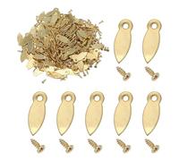 sourcing map 200pcs Picture Frame Backing Clips, 0.98" Photo Frame Turn Buttons Fasteners Hardware Corner Clip with 200pcs Screw for Hanging Pictures Craft Drawings, Melon-Seed Shaped Gold