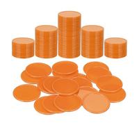 sourcing map 200Pcs Plastic Poker Chips, 1.5 Inch Learning Counters Counting Counters Disks Markers Opaque Game Tokens for Game Play Math Counting, Brown