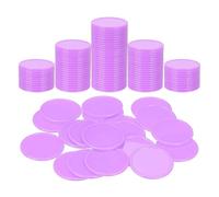 sourcing map 200Pcs Plastic Poker Chips, 1.5 Inch Learning Counters Counting Counters Disks Markers Opaque Game Tokens for Game Play Math Counting, Light Purple