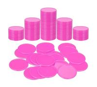 sourcing map 200Pcs Plastic Poker Chips, 1.5 Inch Learning Counters Counting Counters Disks Markers Opaque Game Tokens for Game Play Math Counting, Pink