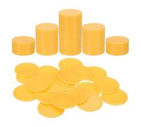 sourcing map 200Pcs Plastic Poker Chips, 1.5 Inch Learning Counters Counting Counters Disks Markers Opaque Game Tokens for Game Play Math Counting, Light Yellow