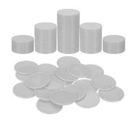 sourcing map 200Pcs Plastic Poker Chips, 1.5 Inch Learning Counters Counting Counters Disks Markers Opaque Game Tokens for Game Play Math Counting, Light Gray