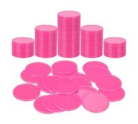 sourcing map 200Pcs Plastic Poker Chips, 1.5 Inch Learning Counters Counting Counters Disks Markers Opaque Game Tokens for Game Play Math Counting, Rose Red
