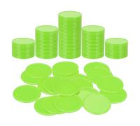 sourcing map 200Pcs Plastic Poker Chips, 1.5 Inch Learning Counters Counting Counters Disks Markers Opaque Game Tokens for Game Play Math Counting, Green
