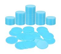 sourcing map 200Pcs Plastic Poker Chips, 1.5 Inch Learning Counters Counting Counters Disks Markers Opaque Game Tokens for Game Play Math Counting, Light Blue