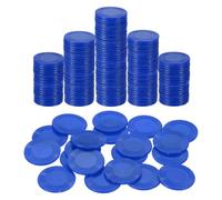 sourcing map 200Pcs Plastic Poker Chips, 25mm Mini Bingo Chips Learning Counters Counting Counters Disks Markers Opaque Game Tokens for Game Play Math Counting, Blue, Pattern