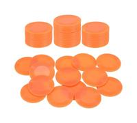 sourcing map 200Pcs Plastic Poker Chips, 38mm Mini Bingo Chips Learning Counters Counting Counters Disks Markers Opaque Game Tokens for Game Play Math Counting, Orange, Pattern