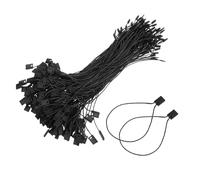 sourcing map 200pcs Polyester Hang Tag String (170mm / 6.7") - Plastic Snap Lock Pin Loop Price Tag Fastener Hook Ties, for Gifts Luggage Label Attachment Clothing, Black