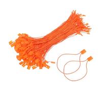sourcing map 200pcs Polyester Hang Tag String (170mm / 6.7") - Plastic Snap Lock Pin Loop Price Tag Fastener Hook Ties, for Gifts Luggage Label Attachment Clothing, Orange