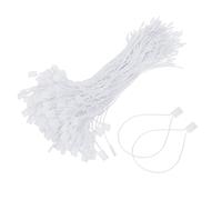 sourcing map 200pcs Polyester Hang Tag String (170mm / 6.7") - Plastic Snap Lock Pin Loop Price Tag Fastener Hook Ties, for Gifts Luggage Label Attachment Clothing, White