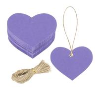 Sourcing Map 200Pcs Purple Kraft Paper Heart Gift Tags with String, 2.55 x 2.16 Inch