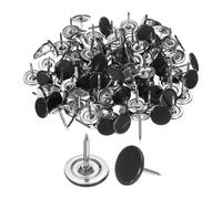 sourcing map 200Pcs Push Pins, 11mmx13mm Round Flat Head Decorative Thumb Tacks Upholstery Tacks for Cork Board Office Wall Hangings, Black