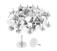 sourcing map 200Pcs Push Pins, 11mmx13mm Round Flat Head Decorative Thumb Tacks Upholstery Tacks for Cork Board Office Wall Hangings, White