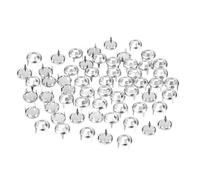 sourcing map 200Pcs Rhinestone Stud Refills, 6mm Dazzling 4 Claw Nailhead Studs Embellishments Decorative Rivets for DIY Leather Craft Clothes Bag Belt (White)