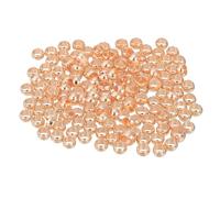 sourcing map 200Pcs Round Crimp Beads, 4mm Metal Spacer Loose Beads Metal Clamp Ends Tiny Stoppers Bead for Bracelet Jewelry Making Craft DIY, Rose Gold