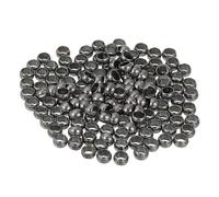 sourcing map 200Pcs Round Crimp Beads, 4mm Metal Spacer Loose Beads Metal Clamp Ends Tiny Stoppers Bead for Bracelet Jewelry Making Craft DIY, Metallic Black