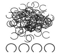 sourcing map 200Pcs Round Wire C-Clips, 70Mn Carbon Structural Steel Internal Snap Rings, Retaining Rings Round Wire Snap Rings for 12mm Hole, Black