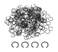 sourcing map 200Pcs Round Wire C-Clips, 70Mn Carbon Structural Steel Internal Snap Rings, Retaining Rings Round Wire Snap Rings for 6mm Hole, Black
