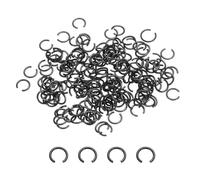 sourcing map 200Pcs Round Wire C-Clips, 70Mn Carbon Structural Steel Internal Snap Rings, Retaining Rings Round Wire Snap Rings for 5mm Hole, Black