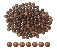 sourcing map 200pcs Round Wooden Beads, 8mm Dia Small Wood Beads for DIY Crafts, Bracelet, Wristlet, Necklace, Jewelry Making, Khaki Brown