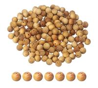 sourcing map 200pcs Round Wooden Beads, 8mm Dia Small Wood Beads for DIY Crafts, Bracelet, Wristlet, Necklace, Jewelry Making, Light Brown