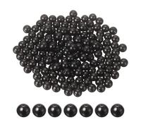 sourcing map 200pcs Round Wooden Beads, 8mm Dia Small Wood Beads for DIY Crafts, Bracelet, Wristlet, Necklace, Jewelry Making, Black