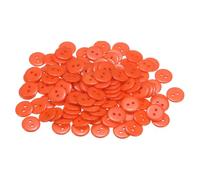 sourcing map 200pcs Sewing Button 5/8"(15mm) 2 Holes Resin Round Craft Replacement Buttons for Clothing DIY Crafts Decoration, Orange