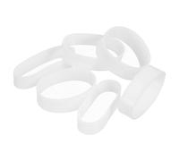 sourcing map 200Pcs Silicone Rubber Bands, 5mm x 15.5mm Rubber Bands Rings Cable Ties Strong Elastic Bands Non-Slip for Cord Wrapping Bag Wraps, White