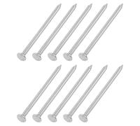sourcing map 200Pcs Small Hardware Nails, 2.5 x 50mm Carbon Steel Round Head Nail Common Finishing Nail for Household Woodworking Picture Hanging DIY Projects, Silver Grey