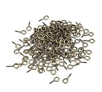 sourcing map 200Pcs Small Screw Eye Pins Hooks Mini Eyelets Screws Threaded, 5.5x12x1.2mm Self Tapping Screw for Jewelry Making Findings DIY Crafts, Bronze Tone