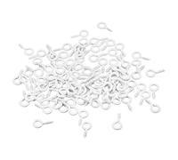 sourcing map 200Pcs Small Screw Eye Pins Hooks Mini Eyelets Screws Threaded, 5x10x1.2mm Self Tapping Screw for Jewelry Making Findings DIY Crafts, White