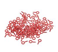 sourcing map 200Pcs Small Screw Eye Pins Hooks Mini Eyelets Screws Threaded, 5x10x1.2mm Self Tapping Screw for Jewelry Making Findings DIY Crafts, Red