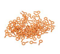 sourcing map 200Pcs Small Screw Eye Pins Hooks Mini Eyelets Screws Threaded, 5x10x1.2mm Self Tapping Screw for Jewelry Making Findings DIY Crafts, Orange