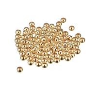 sourcing map 200Pcs Smooth Round Spacer Beads, 5mm Spacer Loose Ball Beads Tiny Spacers for Jewelry Making Bracelet DIY, Champagne
