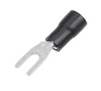 sourcing map 200Pcs SV1.25-3.2 Insulated Fork Spade U-Type Wire Connector Electrical Crimp Terminal 22-16AWG Black