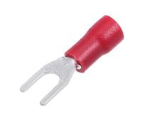sourcing map 200Pcs SV1.25-4S Insulated Fork Spade U-Type Wire Connector Electrical Crimp Terminal 22-16AWG Red
