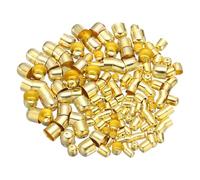 sourcing map 200Pcs Tassel Leather Cords Buckle End Tip Cap, Leather & Metal Cord Ends Suede Fiber Crimps Beads Caps for Jewelry Making DIY Pendant Bracelet Necklace, Gold (6x7/8x9/12x12mm)