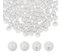 sourcing map 200pcs White Acrylic Round Beads 6mm Dia 1.9mm Hole Plastic Resin Smooth Balls Loose Bead for Jewelry Making Bracelets Necklace Earrings DIY