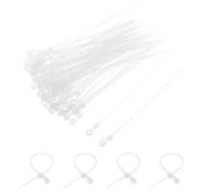 sourcing map 200PCS White Zip Ties with Screw Holes 8 Inch Nylon Mount Head Cable Zip Ties Wire 88 lbs for Home Garden Indoor Outdoor