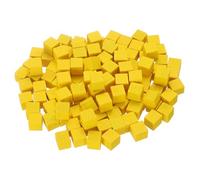 sourcing map 200Pcs Wood Blocks for Crafts, 1cm Unfinished Wood Cube Solid Wooden Blank Square Block for DIY Craft Projects Personalized Gifts, Yellow