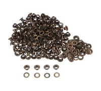 sourcing map 200set Grommets Kit Metal Eyelets 4.5mm 3/16" Hole Tiny Grommet for Shoes Clothes Belt Bag DIY Project, Bronze
