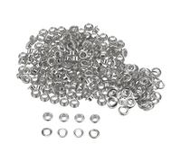 sourcing map 200set Grommets Kit Metal Eyelets 4.5mm 3/16" Hole Tiny Grommet for Shoes Clothes Belt Bag DIY Project, Silver Tone